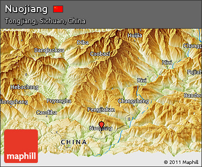 Physical Panoramic Map of Nuojiang
