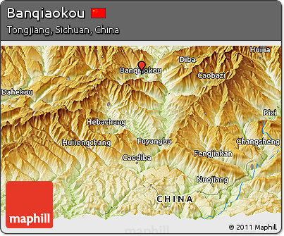 Physical Panoramic Map of Banqiaokou