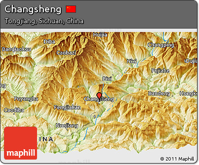 Physical Panoramic Map of Changsheng