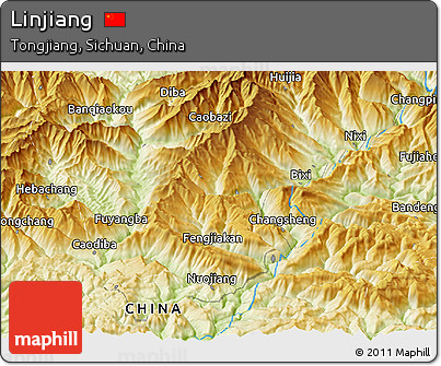 Physical Panoramic Map of Linjiang