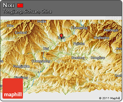 Physical Panoramic Map of Nixi