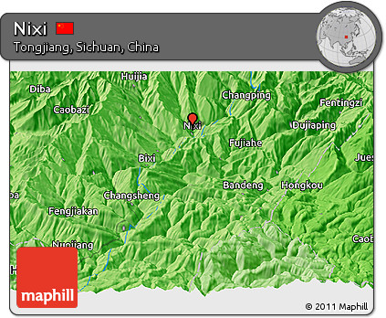 Political Panoramic Map of Nixi