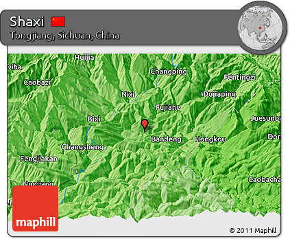 Political Panoramic Map of Shaxi