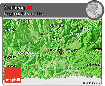 Political Panoramic Map of Zhicheng