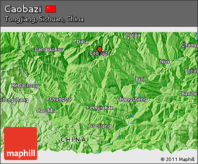 Political Panoramic Map of Caobazi
