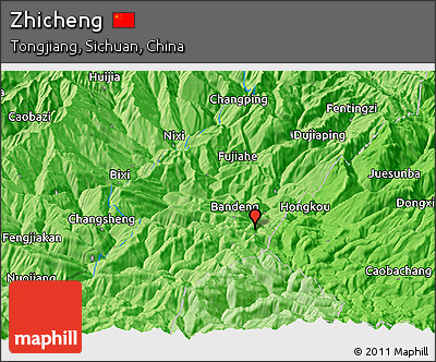 Political Panoramic Map of Zhicheng