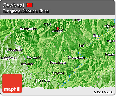 Political Panoramic Map of Caobazi