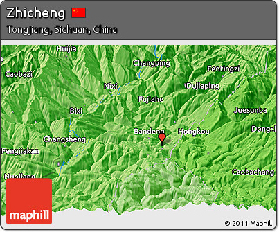 Political Panoramic Map of Zhicheng