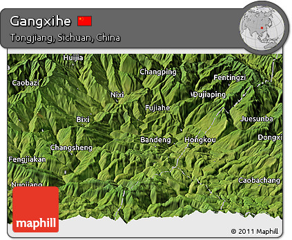 Satellite Panoramic Map of Gangxihe