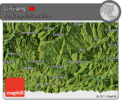 Satellite Panoramic Map of Linjiang