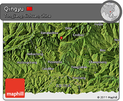Satellite Panoramic Map of Qingyu