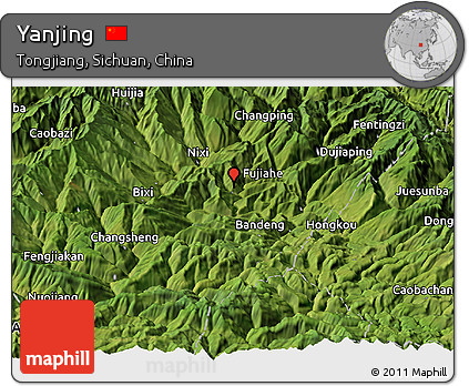 Satellite Panoramic Map of Yanjing