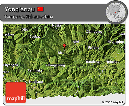Satellite Panoramic Map of Yong'anqu
