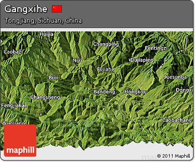 Satellite Panoramic Map of Gangxihe