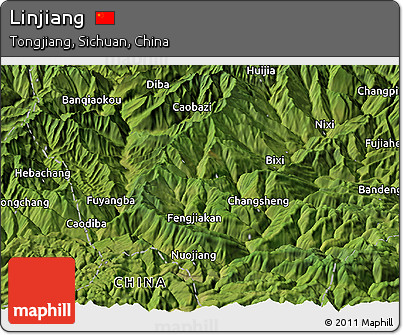 Satellite Panoramic Map of Linjiang
