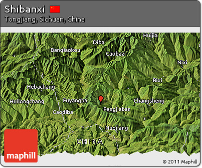 Satellite Panoramic Map of Shibanxi