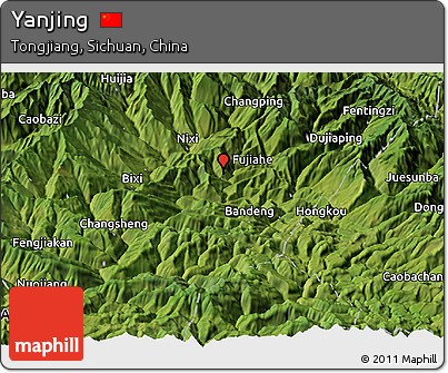 Satellite Panoramic Map of Yanjing