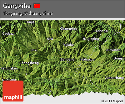 Satellite Panoramic Map of Gangxihe