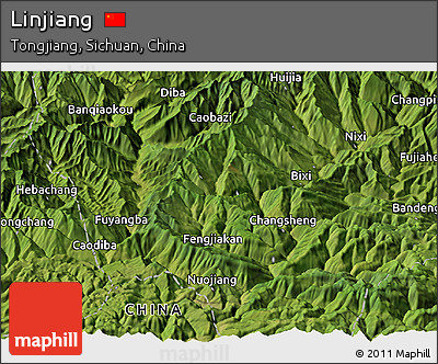 Satellite Panoramic Map of Linjiang