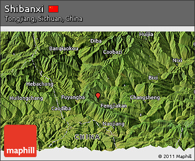 Satellite Panoramic Map of Shibanxi