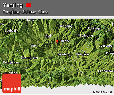 Satellite Panoramic Map of Yanjing