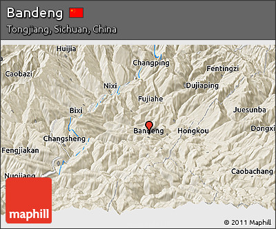 Shaded Relief Panoramic Map of Bandeng
