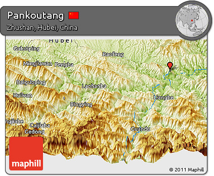 Physical Panoramic Map of Pankoutang