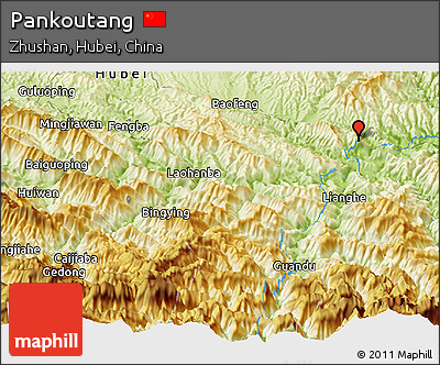 Physical Panoramic Map of Pankoutang