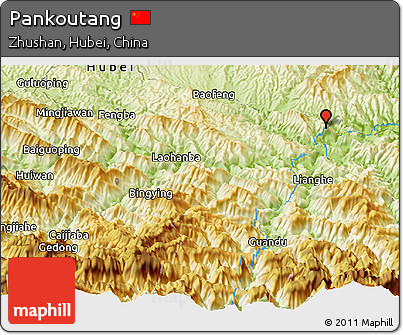 Physical Panoramic Map of Pankoutang