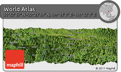 Satellite Panoramic Map of the Area around 32° 8' 5" N, 109° 43' 29" E