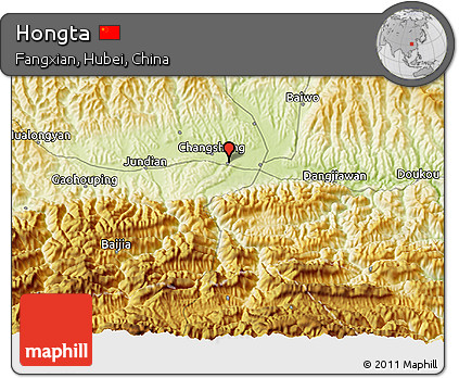 Physical 3D Map of Hongta