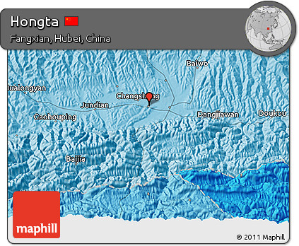 Political 3D Map of Hongta