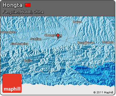 Political 3D Map of Hongta