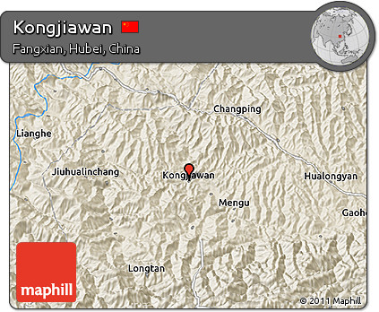 Shaded Relief 3D Map of Kongjiawan
