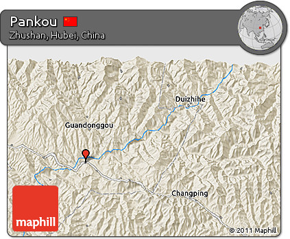 Shaded Relief 3D Map of Pankou