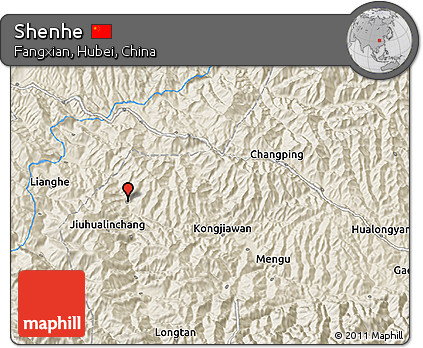 Shaded Relief 3D Map of Shenhe
