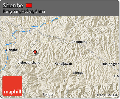 Shaded Relief 3D Map of Shenhe