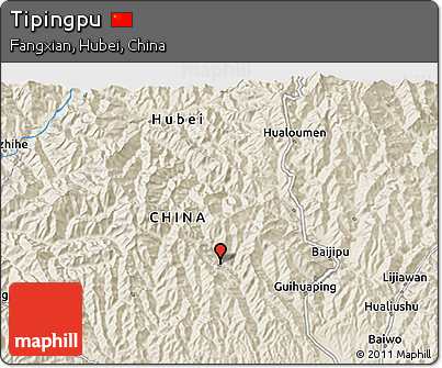 Shaded Relief 3D Map of Tipingpu