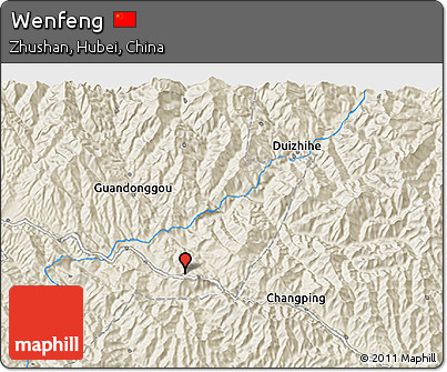 Shaded Relief 3D Map of Wenfeng