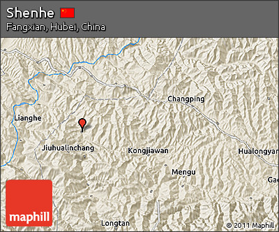Shaded Relief 3D Map of Shenhe