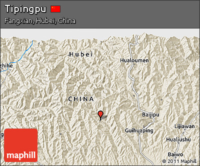 Shaded Relief 3D Map of Tipingpu