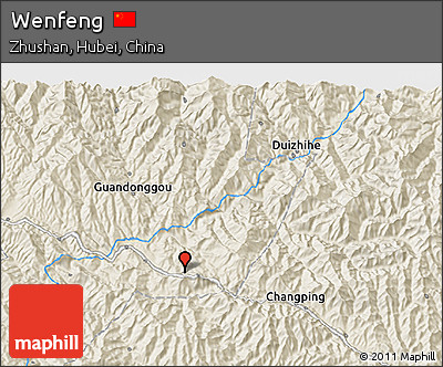 Shaded Relief 3D Map of Wenfeng