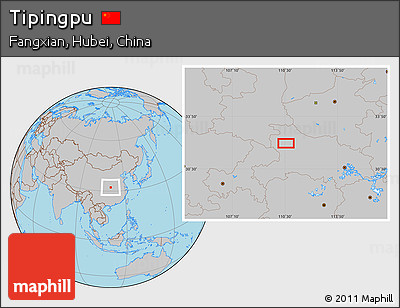 Gray Location Map of Tipingpu