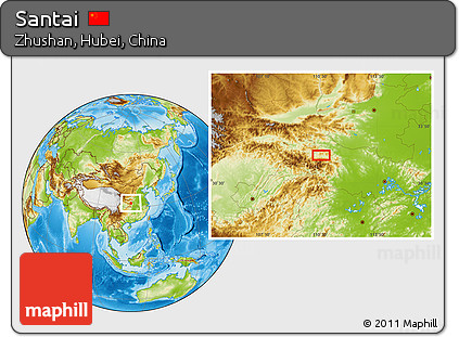 Physical Location Map of Santai