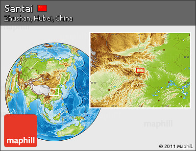 Physical Location Map of Santai