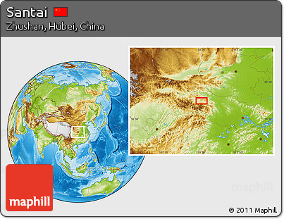 Physical Location Map of Santai