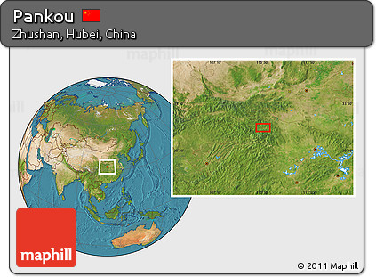 Satellite Location Map of Pankou