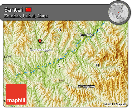 Physical Map of Santai