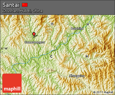 Physical Map of Santai