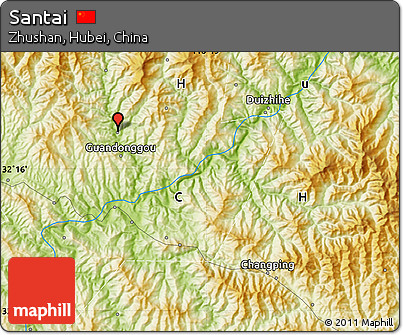 Physical Map of Santai